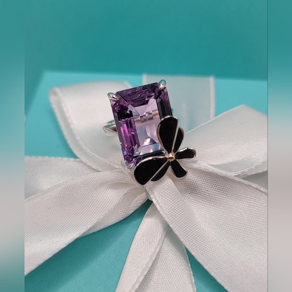Tiffany & Co Rare Love Bugs Amethyst Butterfly Ring sz 6 - NEW - Authentic - Picture 4 of 9